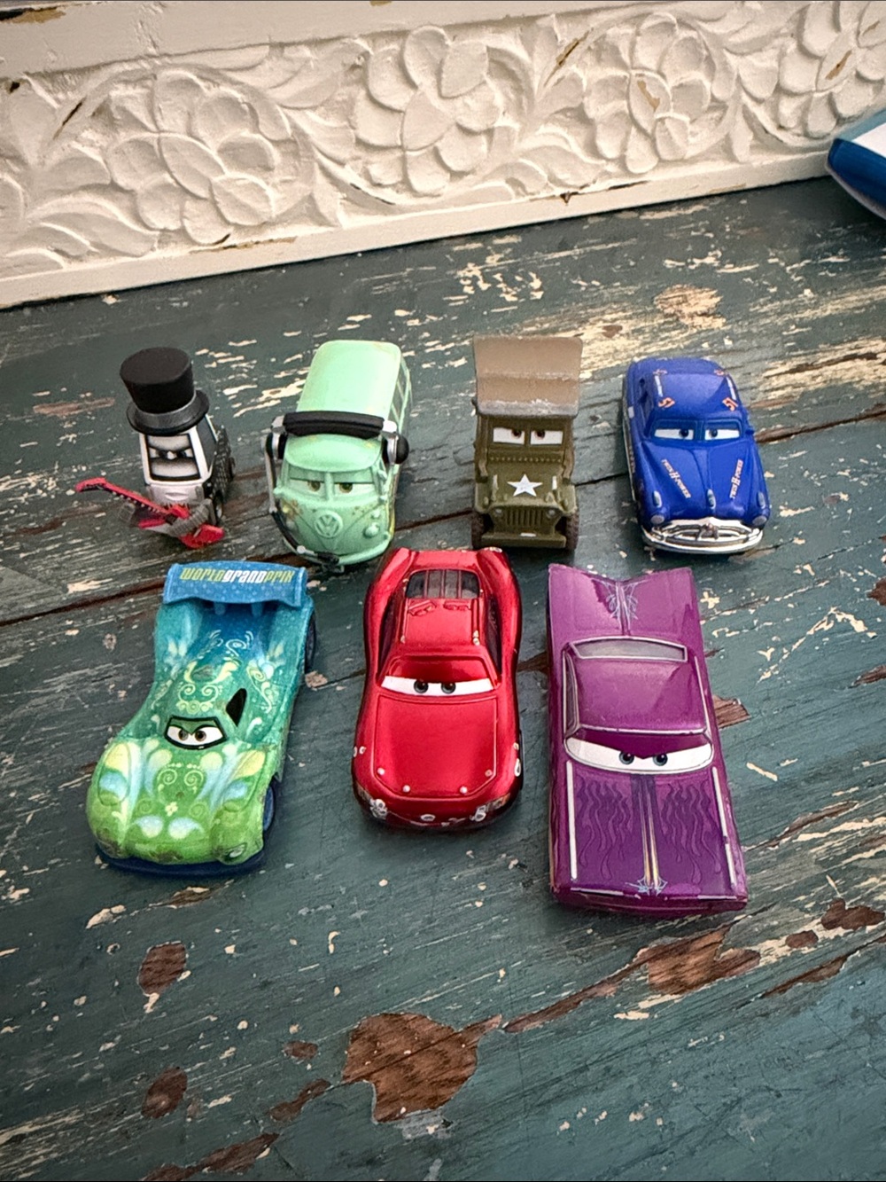 Disney Cars Die-Cast Character Car Set - Brown, Gold, Blue, Black, Red